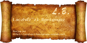 Laczházi Benignusz névjegykártya